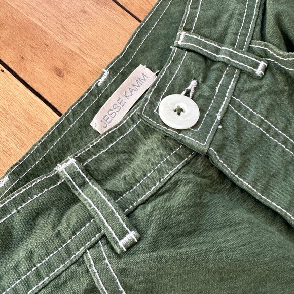 JESSE KAMM Patchfront Handy Pants in Olive Size 0 - Picture 3 of 5